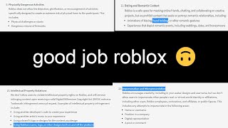 ROBLOX MADE SOME GOOD RULES FINALLY