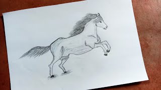 Horse drawing. how to draw a horse 🐴🐎 घोड़ा केसे बनाए। horse painting. horse art #shorts