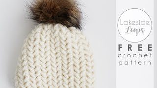 Heath Herringbone Hat FREE Crochet Pattern Video Tutorial