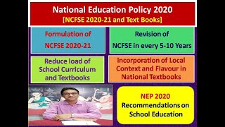 NCFSE 2020-21 and Textbooks (Recommendations of NEP 2020)