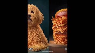 Spaghetti World told By AI #shorts #food #spaghetti #burger #cat #dog