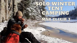 Solo Winter Tent Camping, MSR Elixir 3.  Below Zero At The Deadwaters.