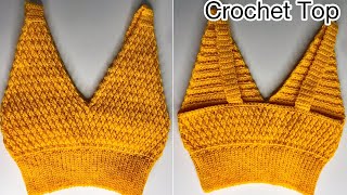 Crochet V-neckline Top