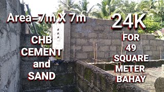 24k for 49sqm na bahay_ Hollow block cement and sand