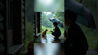 Homeless cat with kittens in rain music credit[@CatrealmAI]. #cat #cartoon #cats #kitten #rain