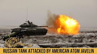 Russian tank was attacked by the American ATGM Javelin