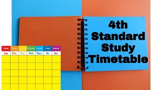 Study Timetable For 4th Class Students