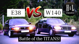 Mercedes-Benz W140 vs BMW E38 - Battle of the Titans!