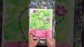 Watercolor Cactus String Art