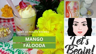 HOW TO MAKE SIMPLE & EASY MANGO FALOODA WITH EASY RECIPE | MANGO ICE CREAM | FALOODA | URDU / HINDI