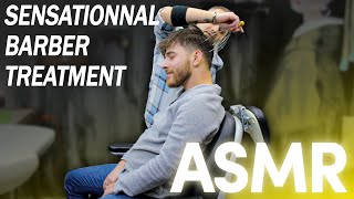 AMAZING ASMR TREATMENT | Handsome Customer Got ASMR Haircut and ASMR HEAD MASSAGE