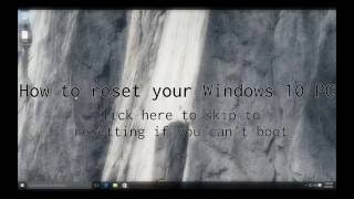 Quick Tip: Resetting your Windows 10 PC