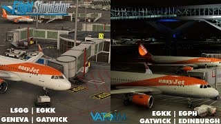 MSFS | EGKK ➔ LSGG ➔ EGPH | FBW A20N | EasyJet | Full Flight