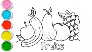 Let's learn how to draw fruits together / painting drawing colouring tips for toddlers#kidsart