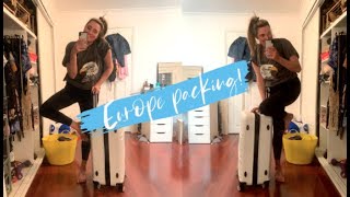 PACK WITH ME: pre packing for EUROPE vlog! fitting everything in suitcase & backpack for Contiki