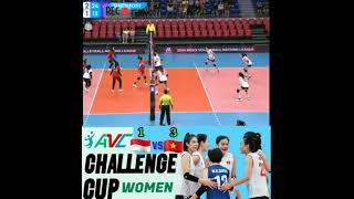 vietnam 🇻🇳 vs 🇮🇩 indonesia 3-1 AVC Challenge women 2024