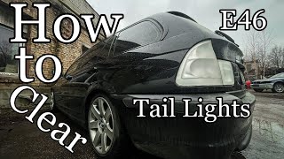 Custom Clear Tail Lights E46 Touring. Прозрачные фанари на Е46 туринг своими руками