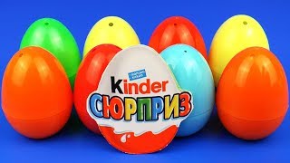 Unboxing Surprise Eggs Kinder surprise Learn Colors My collection