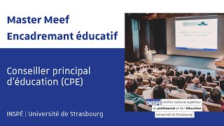 Master Meef Encadrement éducatif : Conseiller principal d'éducation à l'Université de Strasbourg