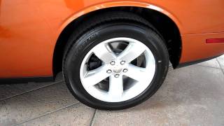 Toxic Orange 2011 Dodge Challenger R/T inside and tire / rim (base model R/T)