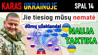 Spal 14: GENIALU. Ukrainiečių TANKAI PUOLA PO DŪMŲ UŽSKLANDOS PRIEDANGA | Karas Ukrainoje Apžvalga