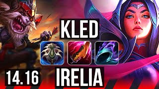 KLED vs IRELIA (TOP) | 15 solo kills, 66% winrate, 48k DMG, Legendary | EUW Master | 14.16