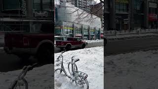 After the Snowstorm - a lone bicycle, standing strong #shorts #bicycle