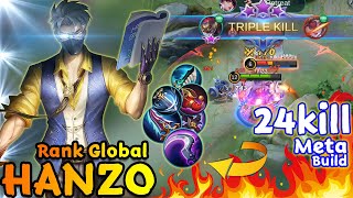 24 Kill Brutal Gameplay, Hanzo Supreme Power [ Top 3 Global Hanzo ] ῆῆჯჯ - Mobile Legends