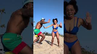 Couple doing viral dance at the beach 🥰 #shorts #dancetrends #viraldance