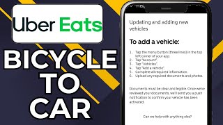 HOW TO CHANGE UBER EATS BICYCLE TO CAR (2024)