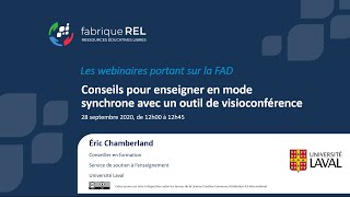 Webinaire - Conseils pour enseigner en mode synchrone