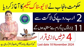 The government has launched a new livestock scheme in Punjab | Last Date 10 November 2024