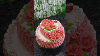 Two step cake design | Engagement cake design  #shorts #shortvideo #ytshorts #cake