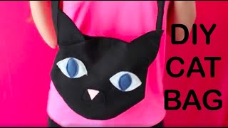 DIY Cat Lovers Emoji Cat Bag - How to Make a Black Cat Style Statement Purse Sling Bag