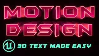 Easily Create Text Within Unreal Engine 5.4 Motion Design Tools