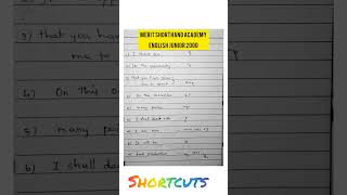 English junior 2000 shorthand shortcuts/ dictation/ #shorthand/#steno