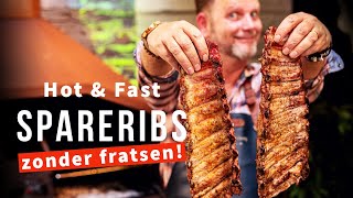 SPARERIBS op de BBQ | Hot and Fast met whiskey glaze!