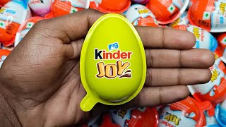 NEW! Colored Glitter Kinder Joy opening ASMR - A lot of Kinder Surprise egg toys Part-195