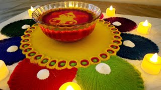 Diwali rangoli/water rangoli for Diwali/simple and easy rangoli/Rangoli for small space