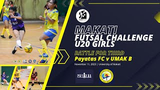 BATTLE FOR THIRD: Payatas FC v UMAK B in UMAK Futsal Challenge 2023