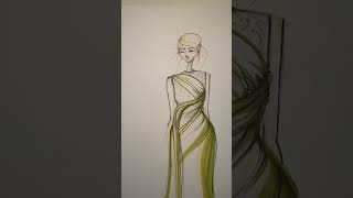 ✨From Sketch to Reality✨#fashion #dressmaking #eveninggown #draping