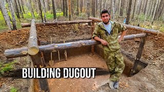 I am building a dugout in a wild forest: I dug a huge hole, sultry heat. Part 1.