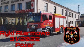 [Alarmowanie] Wyjazd alarmowy 529[L]01 z OSP KSRG RYKI do pożaru traw w Zalesiu