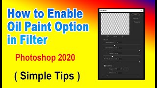 How to enable Oil Paint future in Photoshop 2020