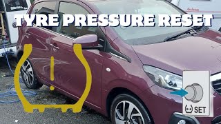 peugeot 108 tyre pressure light reset...how to reset and put air in your tyres