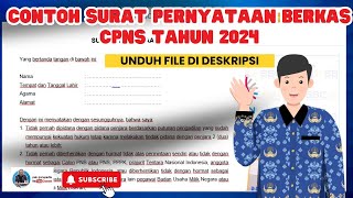 CONTOH SURAT PERNYATAAN BERKAS CPNS TAHUN 2024