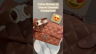 Celine Bronze vs Chanel Caramel color comparison #celine #chanel #luxury