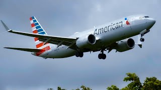 (Hard Landing) American Airlines 737 landing in Trinidad