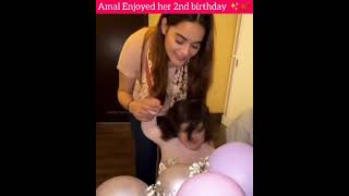 #Amal with her khala minal Khan #celebrate 2nd birthday #shorts #In 5 minutes