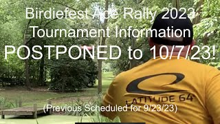 TOURNAMENT INFO: Birdiefest Ace Rally - September 23, 2023 Beaver BRANCH